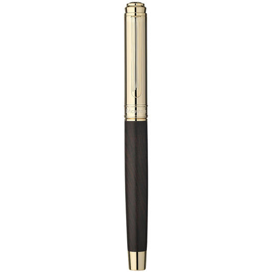 316 Luxury Journaling Pen, Nice Natural Wood for Writing, 24K Gold Accents, Schmidt refill, Fancy Rollerball, Wooden Gift Set for Men & Women, Executive & Graduation Work Christmas Pens-Blackwood