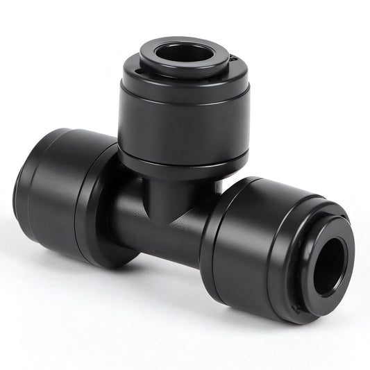 Copadri Quick Connect 1/4" Drip Irrigation Tee Fitting: 32 Pieces Push to Fit Drip Line T Parts for 1/4-Inch Tubing Leak Free Dripline Hose Connectors for Garden Lawn Sprinkler System
