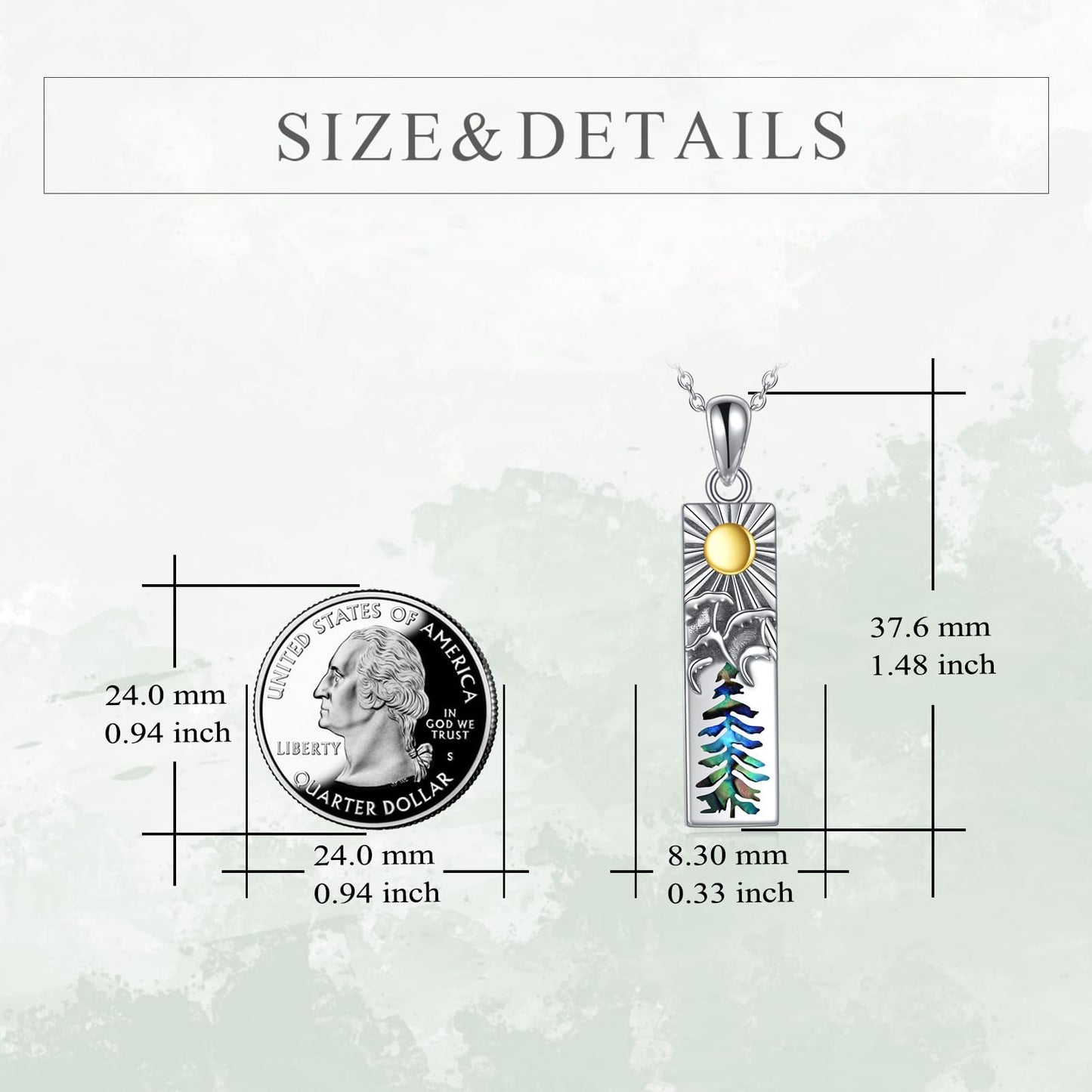 YFN Sun Ocean Tree Necklace for Women Sterling Silver Nature Necklace Jewelry Gift for Skiers, Hikers, Campers, Climbers and Nature Lovers