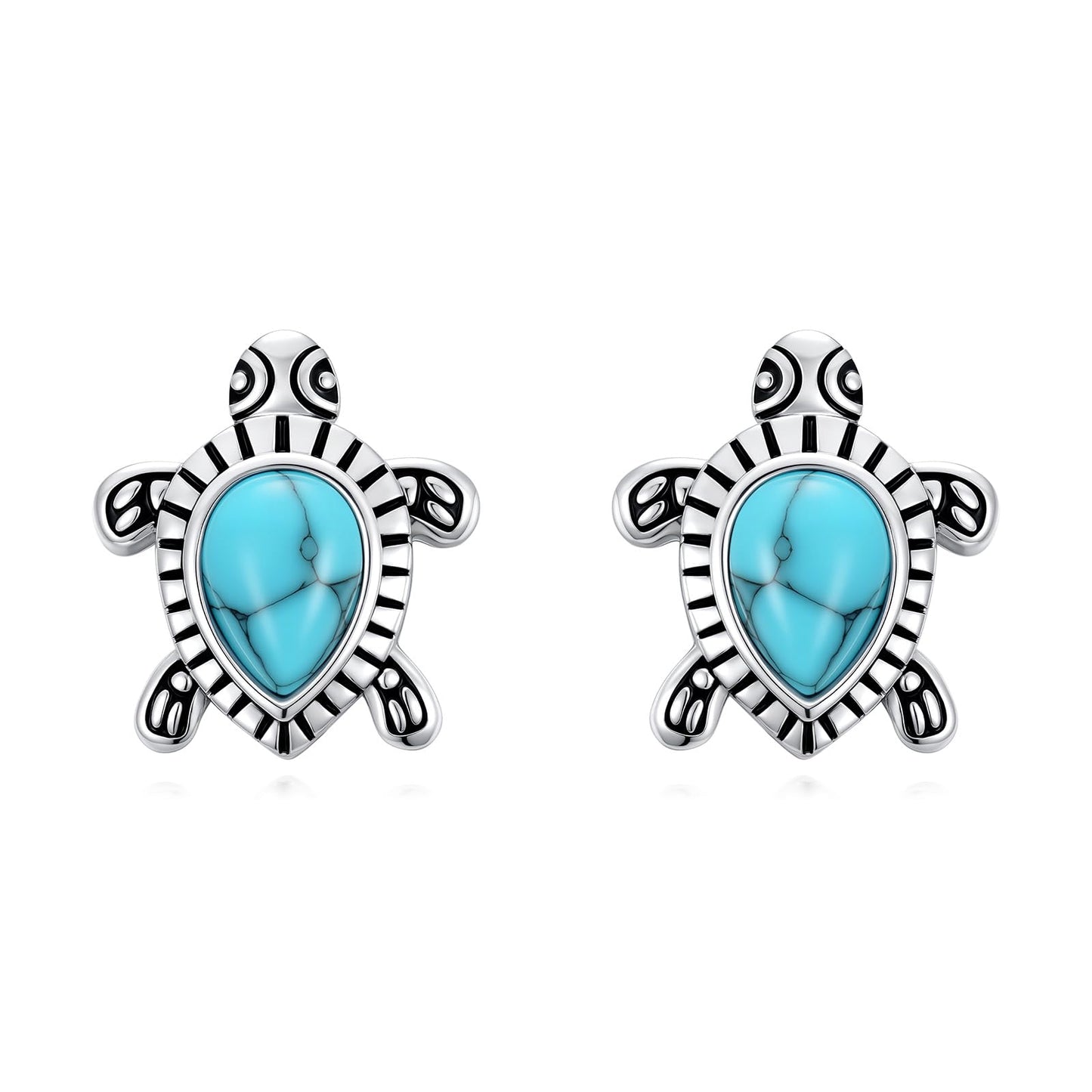WINNICACA Sea Turtle Stud Earrings Turquoise Earrings 925 Sterling Silver Ocean Jewelry Hypoallergenic Gift for Sensitive Ears Mothers Day Gifts for Mom Wife