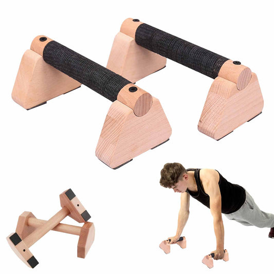 Wooden Parallettes Bars for Calisthenics - Handstand Push Up Bars for Training, L-Sit & Dip Workouts - Portable Fitness Equipment for Home Gym (7.88 inches)