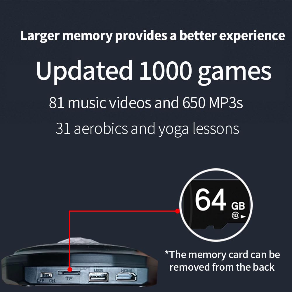 WuZhuangYuan HDMI Musical Electronic Dance mat with a Camera,Including 1000 Games,a 64G Large Memory Card,81 Music Videos,650 Songs,for Single/Double Users, a Luxurious Gift for Girls and Boys