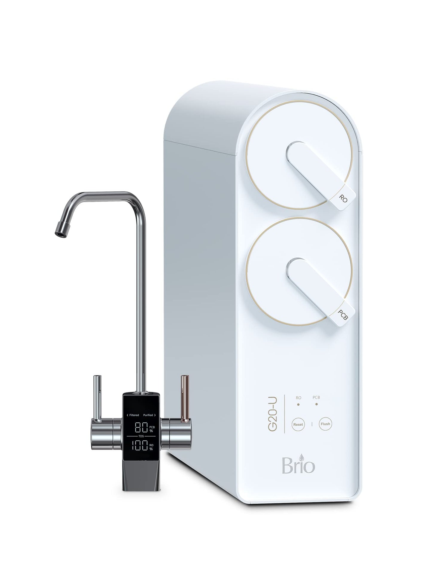 Brio Reverse Osmosis Water Filtration System, 700 GPD, 2:1 Pure to Drain, Tank-Less, Under Sink Faucet Mount
