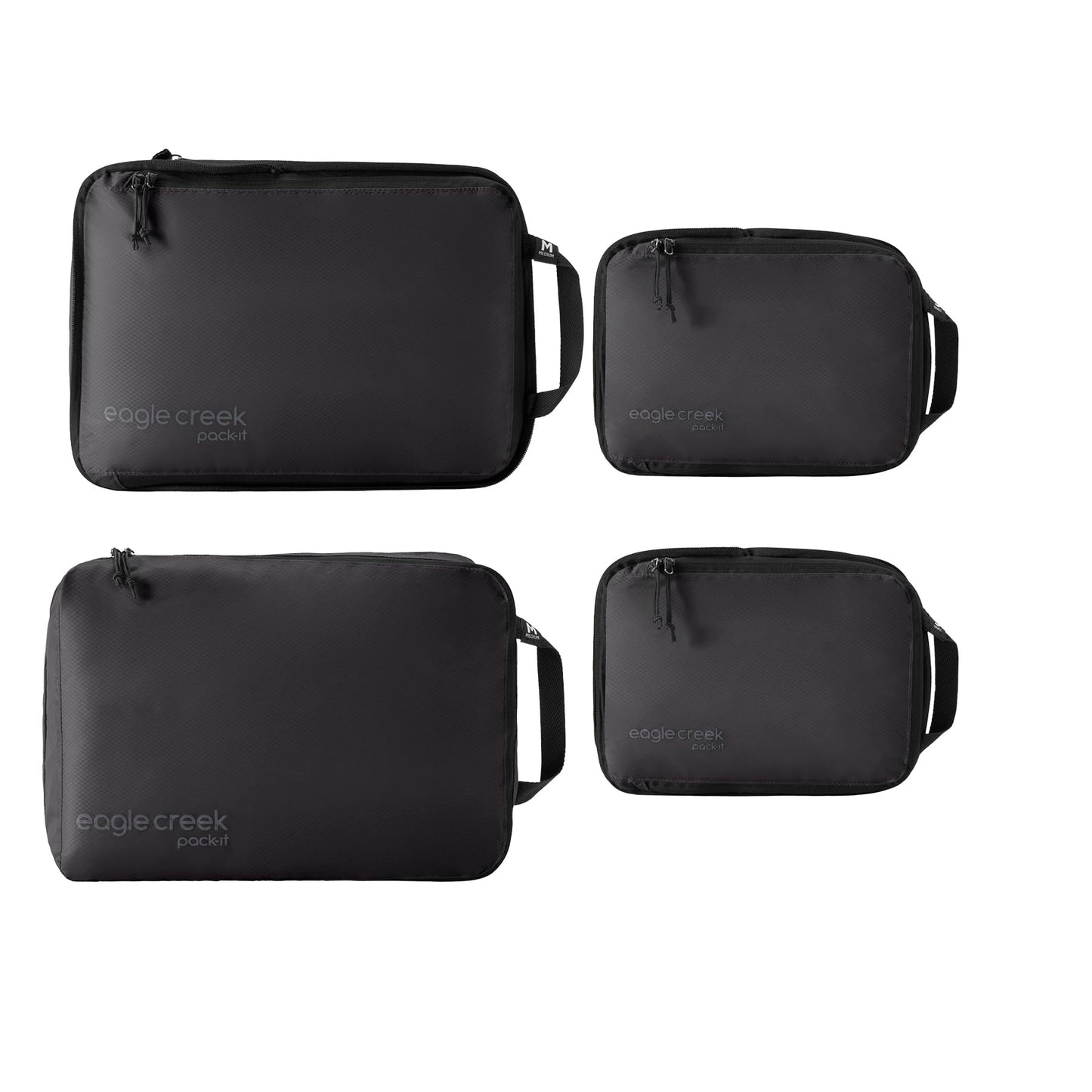 Eagle Creek Pack-It Isolate Carry-On Set - Compact Compression Cube Set for Optimizing Luggage Space - Convenient Top Handle - Internal Storage Divider - Water-Resistant - Washable - Black