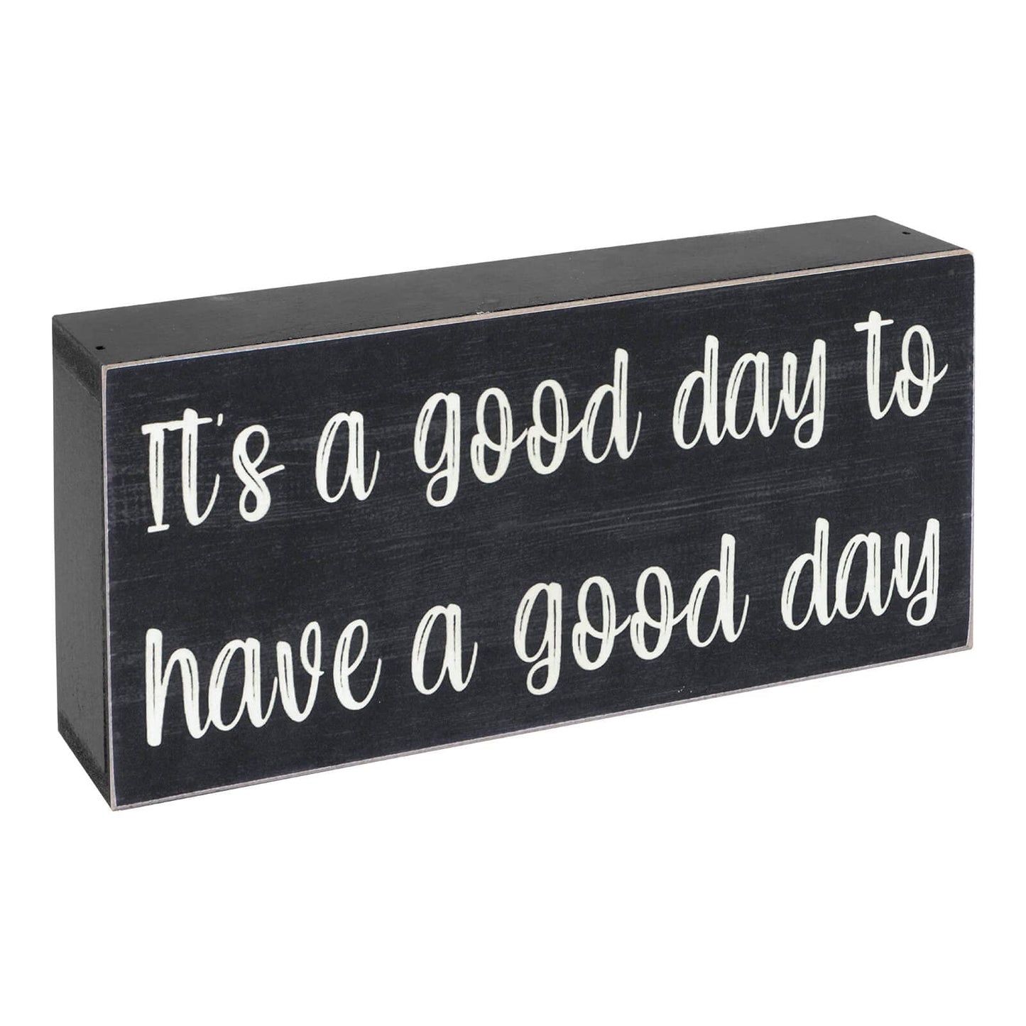 Esur Home Office Cubicle Desk Decor, Motivational Farmhouse Shelf Decorations Wooden Sign, Cute Desk Accessories for Women - It's A Good Day To Have A Good Day