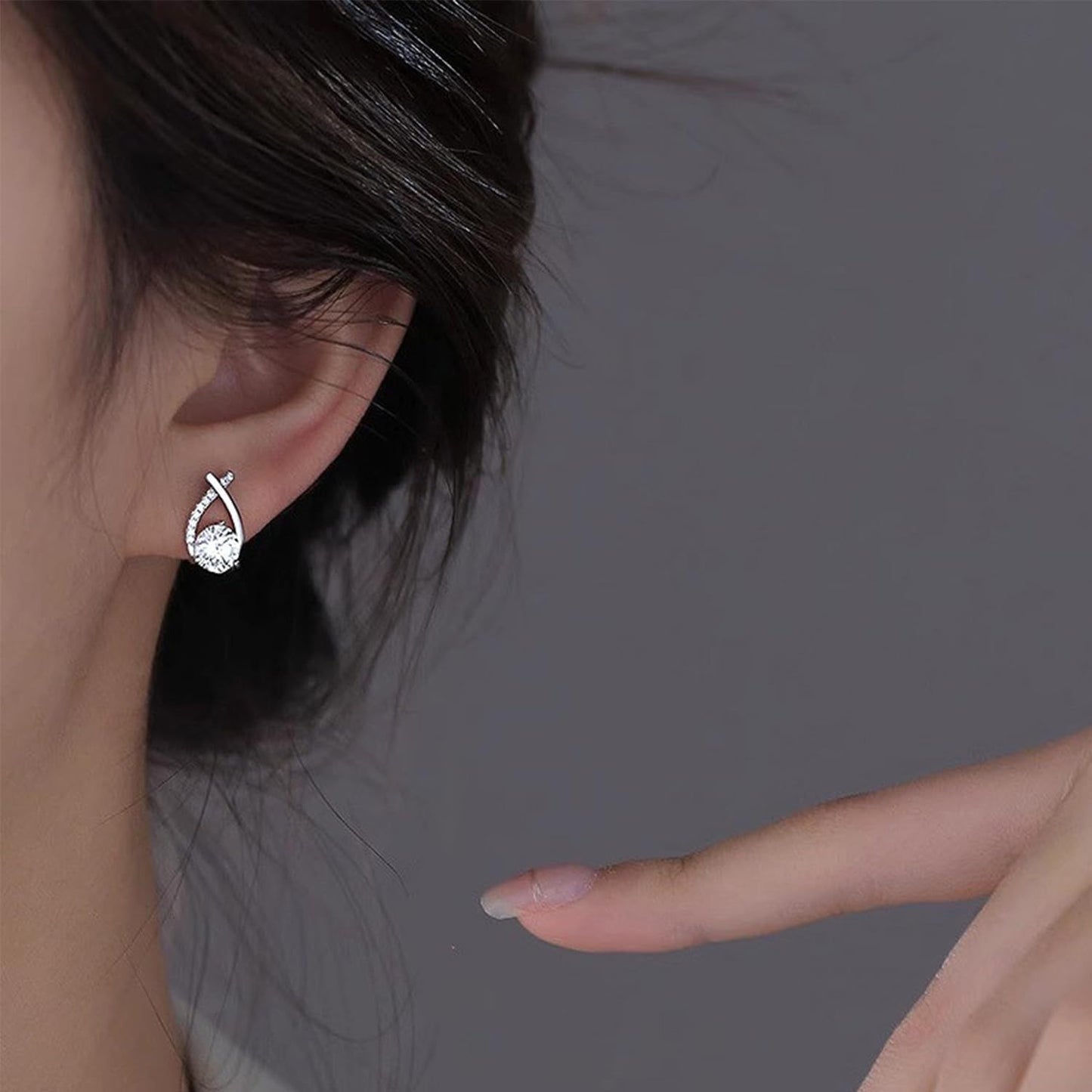 Halolux Lymphvity Germanium Earrings for Women Atheniz Lymphatic Drainage Earrings Gold Silver Cubic Zirconia Hoop Earrings Trendy Jewelry for Women (Gold B+Sliver B)