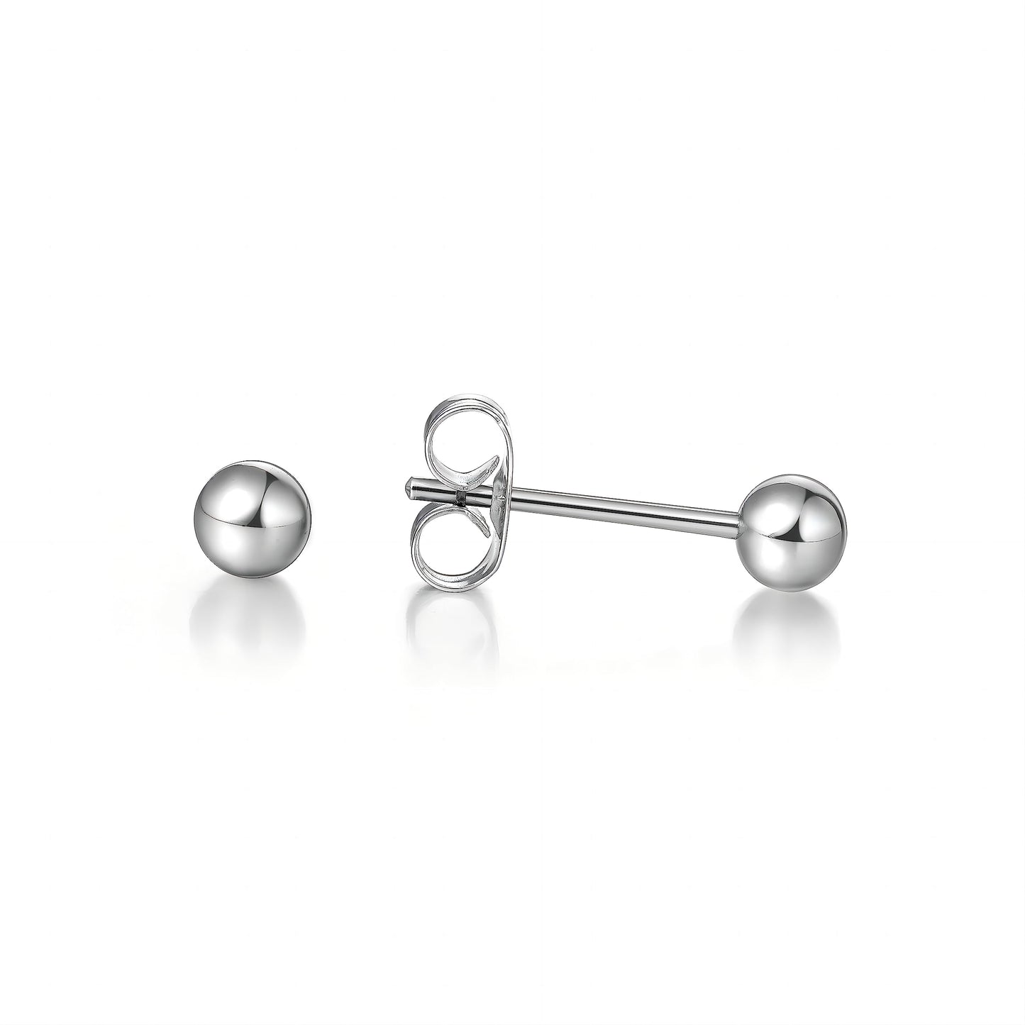 Limerencia G23 Pure Titanium Earrings F136 Implant Grade Titanium Studs 20G Hypoallergenic Round Cubic Zirconia/Princess-Cut/Square/Ball Earrings for Women Men Sensitive Ears(4mm Round Ball)