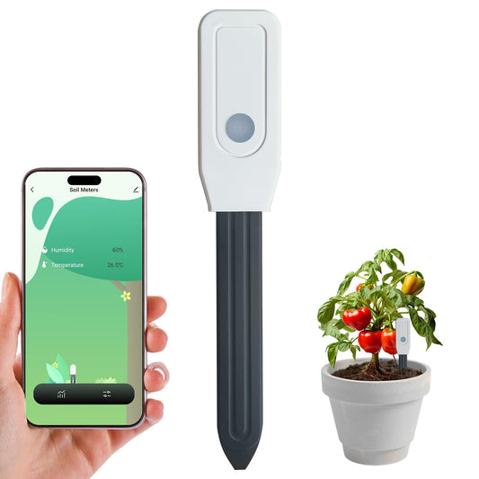 Drusine Smart WiFi Soil Moisture Meter for Plants, 2-in-1 Sensor with App Alerts | Monitor Moisture & Temperature Remotely, Real-Time Data for Indoor/Outdoor Gardening, Houseplants Care