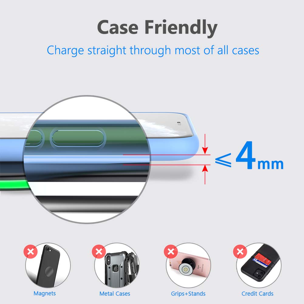 yootech Wireless Charger, 10W Max Wireless Charging Pad with Quick Adapter, Compatible with iPhone 17/17 Pro/17 Pro Max/Air/16/15/14/13/SE 2022/12/11/X,Samsung Galaxy S25/S24/S23, for AirPods Pro 3