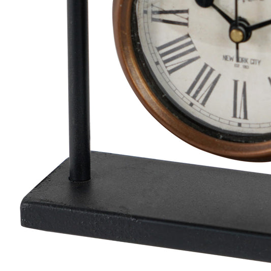 NIKKY HOME Small Retro Desk Clock, Silent Non-Ticking Classic Battery Operated Decorative Table Mantel Shelf Clock for Living Room