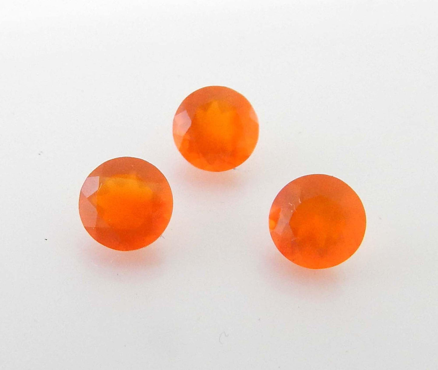 Myhealingworld Natural Carnelian 5mm round faceted brilliant cut AAA quality loose calibrated gemstones for jewelry making (BOX 1 - (Carnelian Round 5MM = 3 Stone)