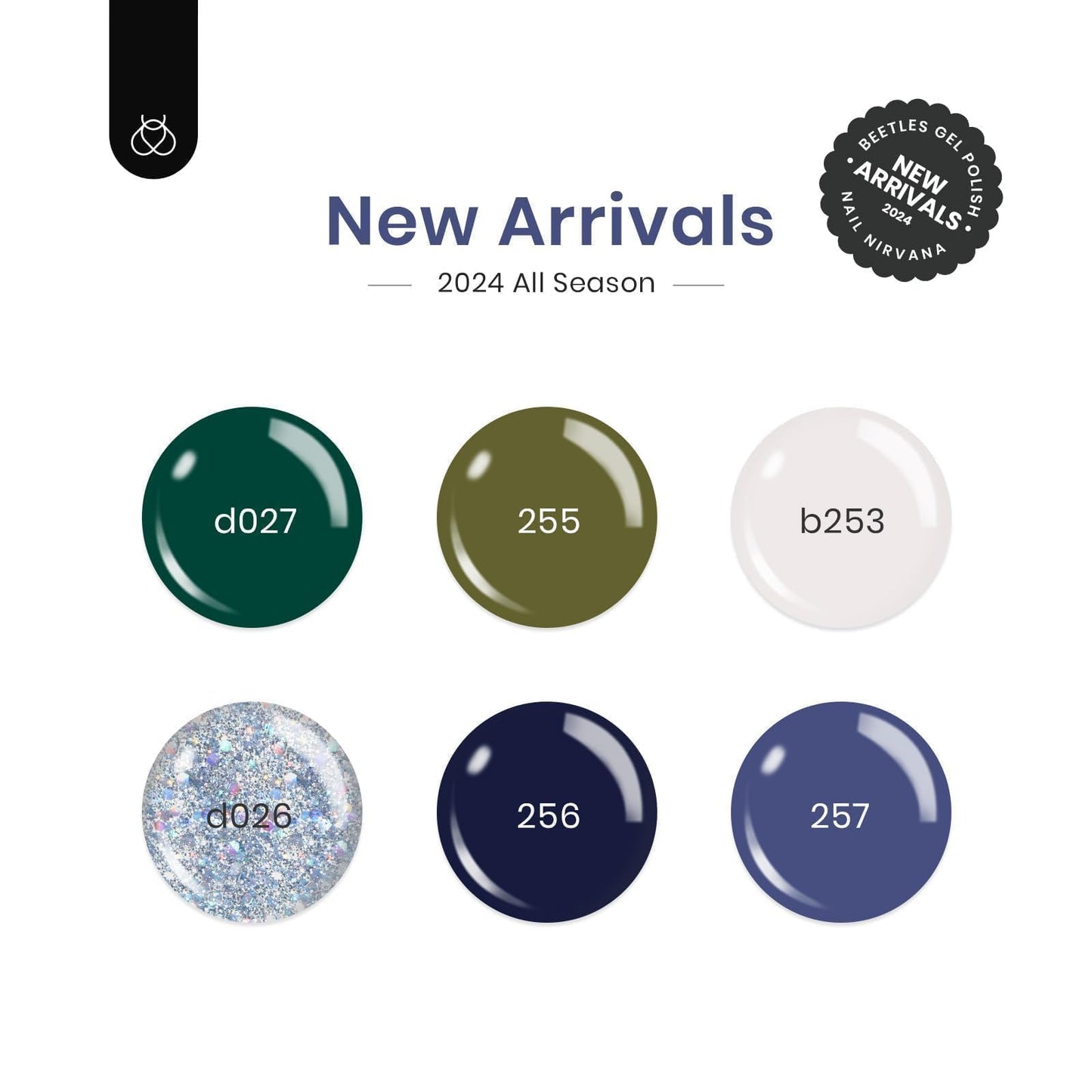 Beetles Gel Nail Polish Set 6 Colors White Black Glitter Green Blue Gel Polish Set Soak Off Uv LED Nail Lamp Gel Nail Manicure for Women