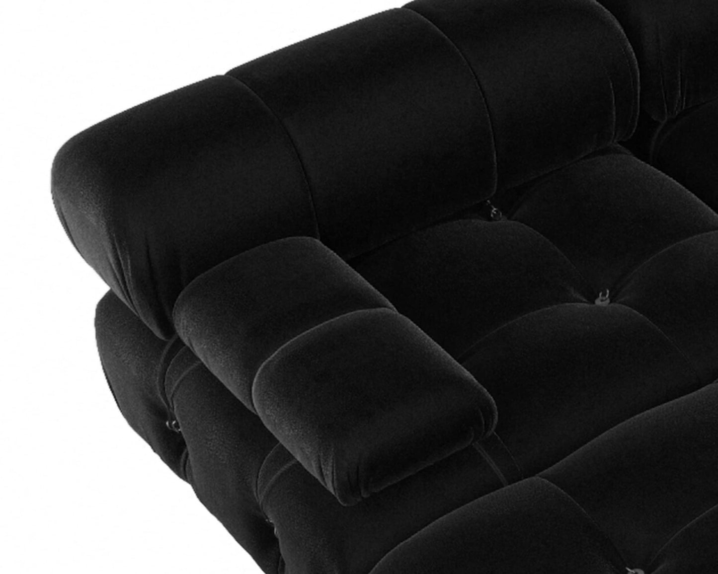 WJShome Modular Sectional Sofa with Ottoman,103.95 inch Convertible Sofa Couch with Reversible Chaise,Velvet L Shaped Minimalist Couch for Living Room, Modern Large Free Combination,Black