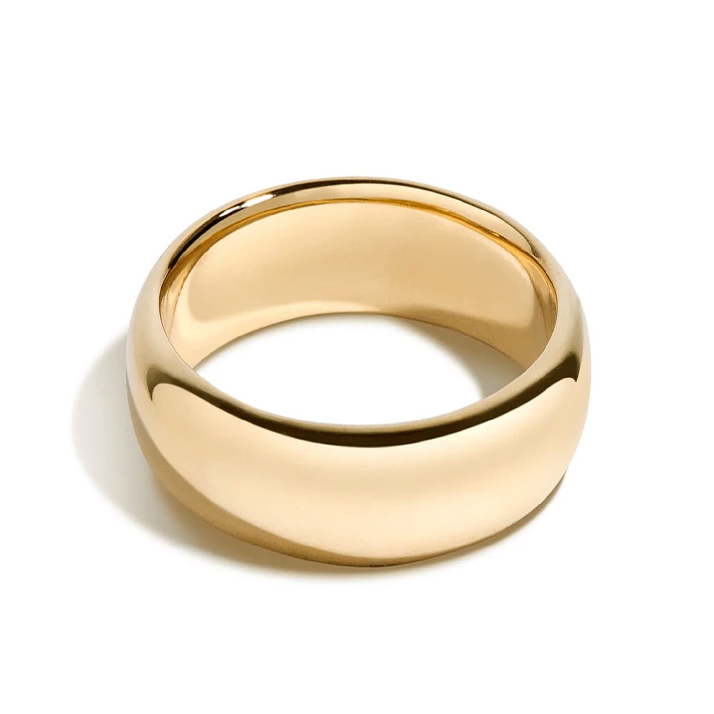 Tioneer Jewelry | Sterling Silver Plain Dome Wedding Band | Wedding Band for Women & Men | Sterling Silver Jewelry, Gold, 8mm, Size 13