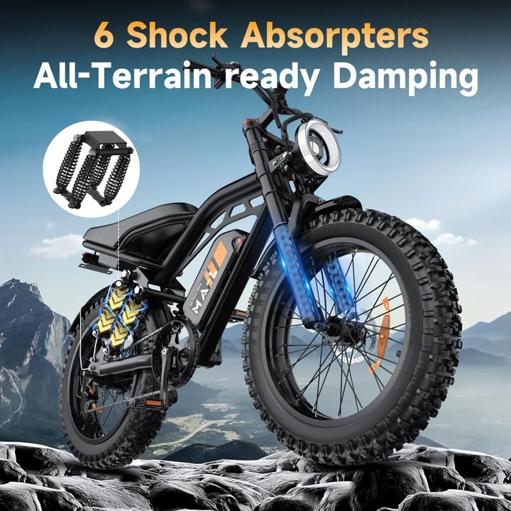 HiKeep Electric Bike for Adults - 20 x 4 Inch Fat Tire Ebike, 750W/Peak 1500W Motor Ebike, 48V15.6AH, 4 Riding Modes Electric Dirt Bike, 7 Speed Electric Motorcycle, Safety Tested to UL 2849