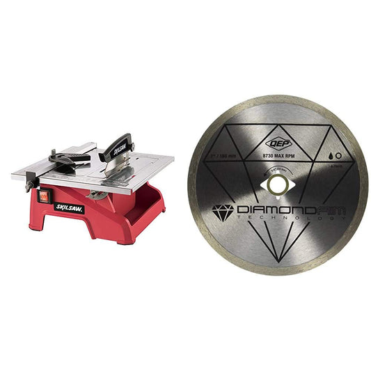 SKIL 7-Inch Wet Tile Saw (3540-02) and QEP 7" Continuous Rim Diamond Blade