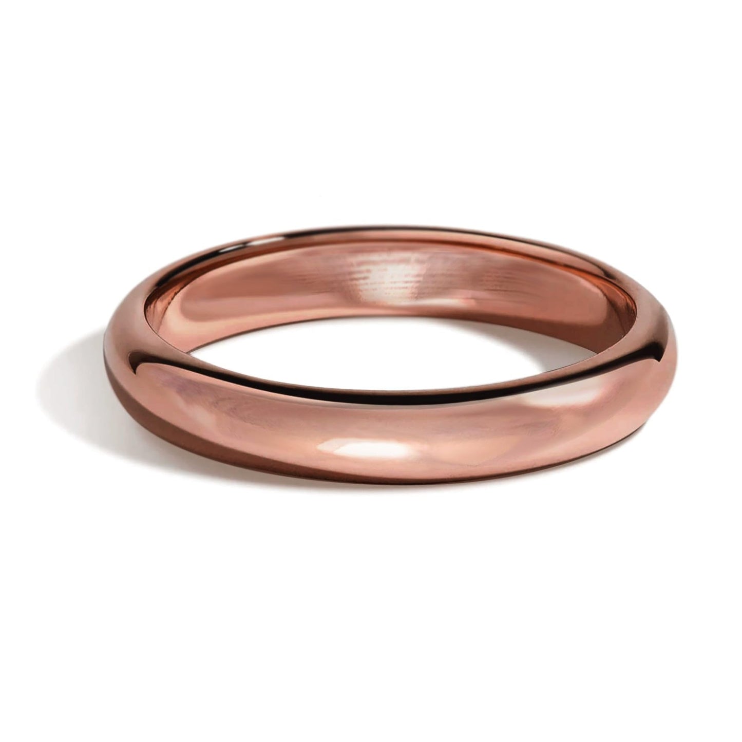 IVY & BAUBLE Pure Uncoated Solid Copper Ring for Men & Women — Lab-Tested, Raw Authentic Copper Band, Wellness Jewelry, Crafted in USA, 3mm, Size 4