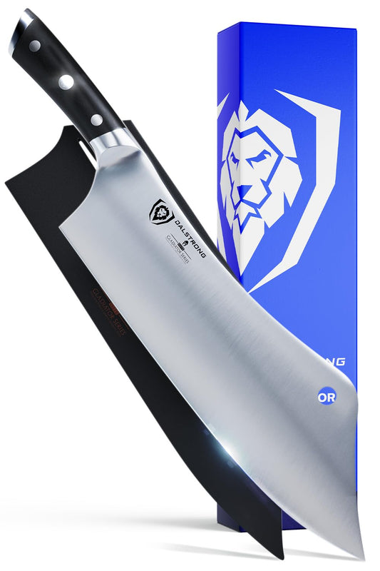 Dalstrong Chef & Cleaver Hybrid Knife - 12 inch Extra-Large - The Crixus - Gladiator Series Elite - HC German Steel - G10 Handle - Heavy Duty - w/Sheath - NSF Certified