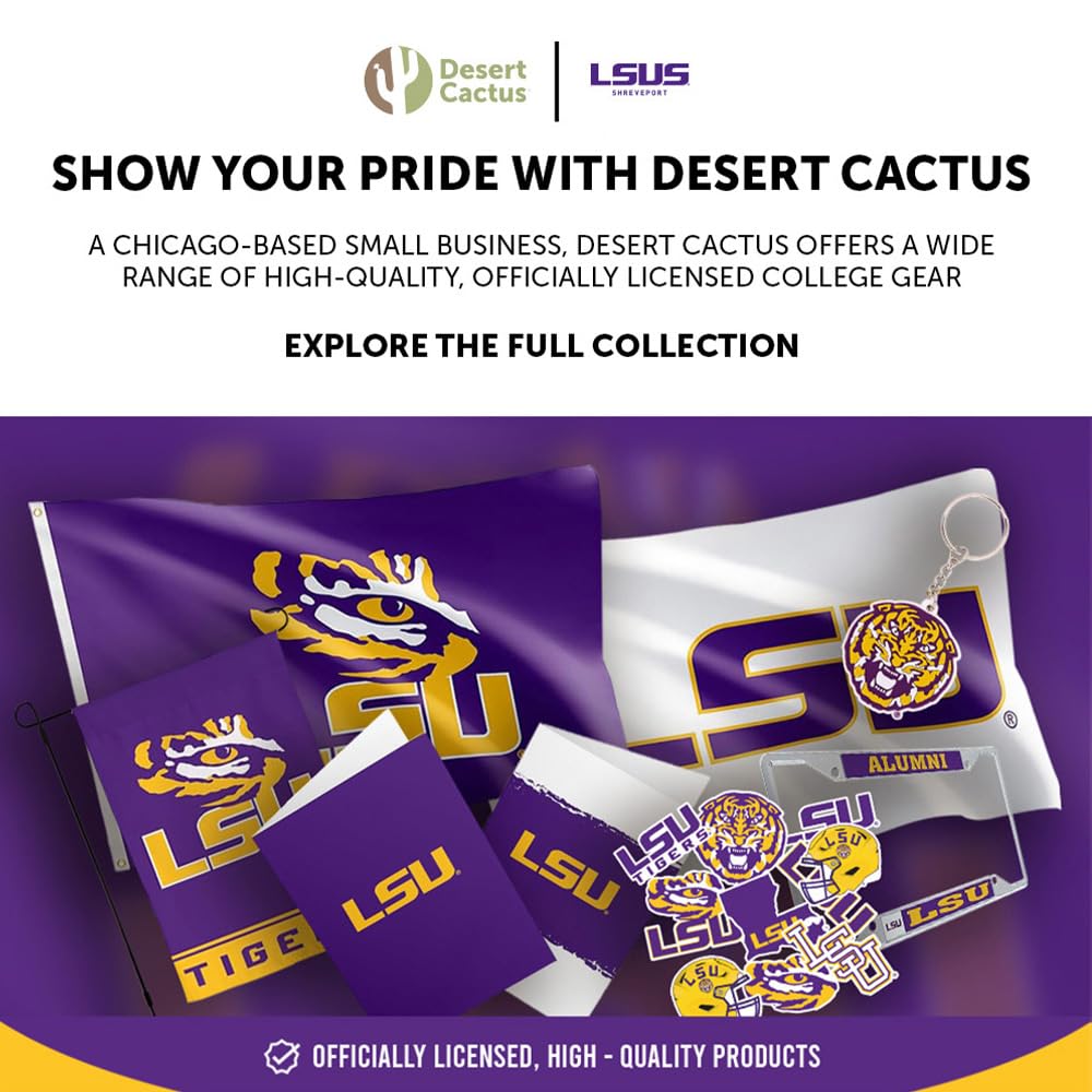 Desert Cactus Louisiana State University Cupcake Topper and Cake Toppers Set - LSU Tigers 25 Pcs Food Party Supplies, Tablecloth Decorations, Graduation and Game Day