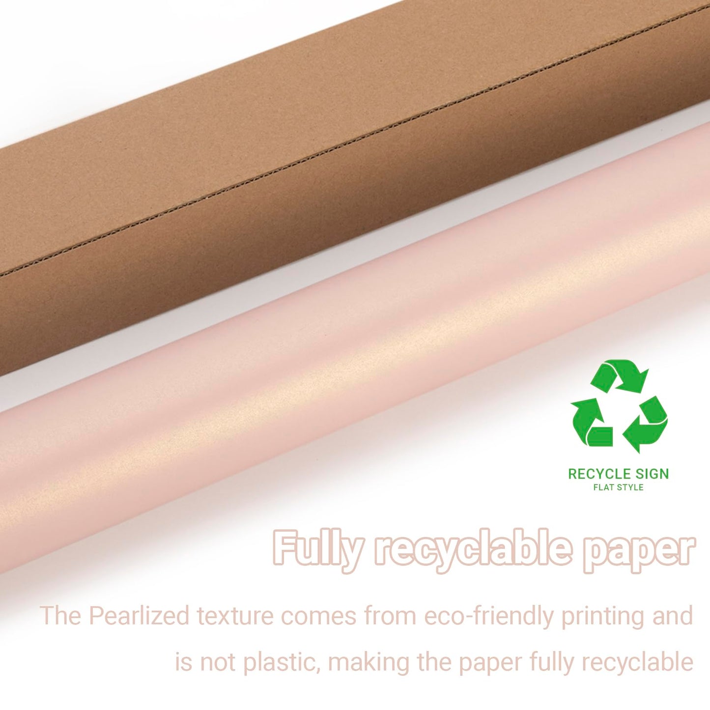 Rumvan Pink Matte Wrapping Paper16.9 Inches X 39.3 Feet,Solid Color pearlescent Paper,Gift Wrapping Paper,Perfect for Valentine's Day,Birthday,Christmas,Graduation,Baby Shower,DIY Bouquet (Pink colour)