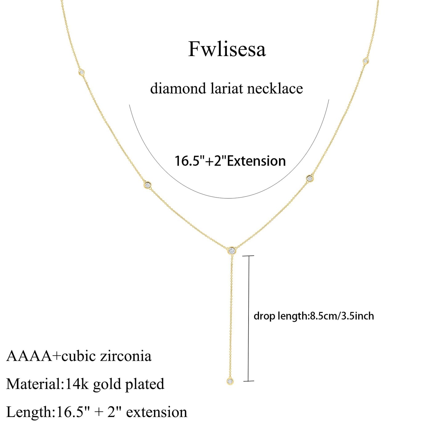 Fwlisesa Gold Necklace for Women, Dainty Gold Long Necklace 14k Gold Plated Long Drop Necklace Simple Gold Chain Statement Necklaces for Women Trendy Simple Long Body Chain Prom Jewelry Accessories