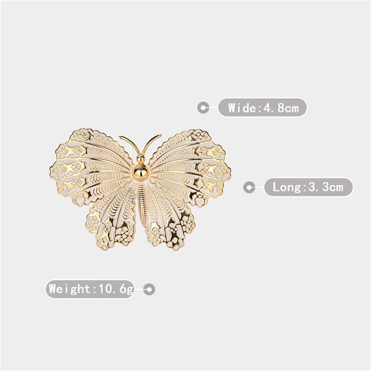 AILONMEI Elegant Pearl Flower Designer Brooch Pins Broches Costume Jewelry For Women Fashion Christmas Gift (Butterfly)