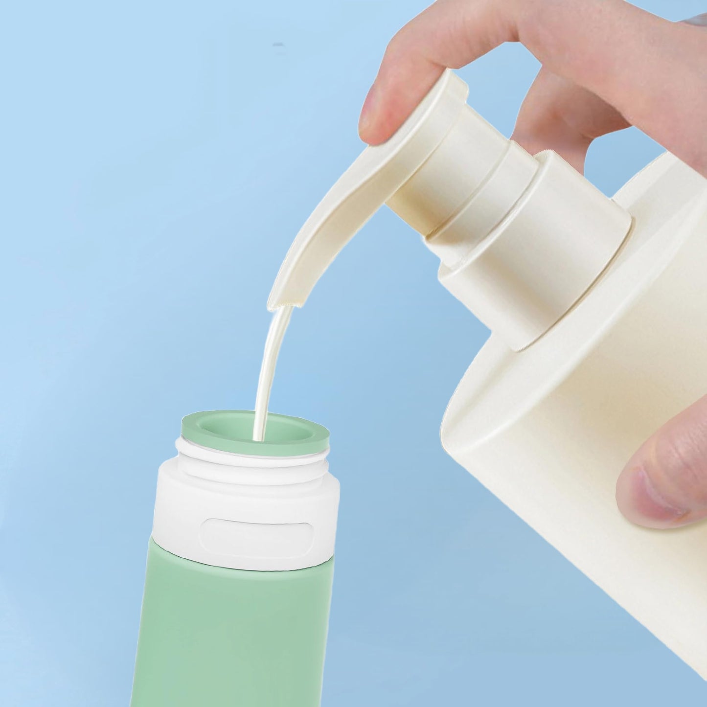 CATCH ON Travel Bottles for Toiletries, Silicone Travel Size Containers, Leak Proof Refillable Liquid Shampoo and Conditioner Travel Essentials Toiletry Bottles