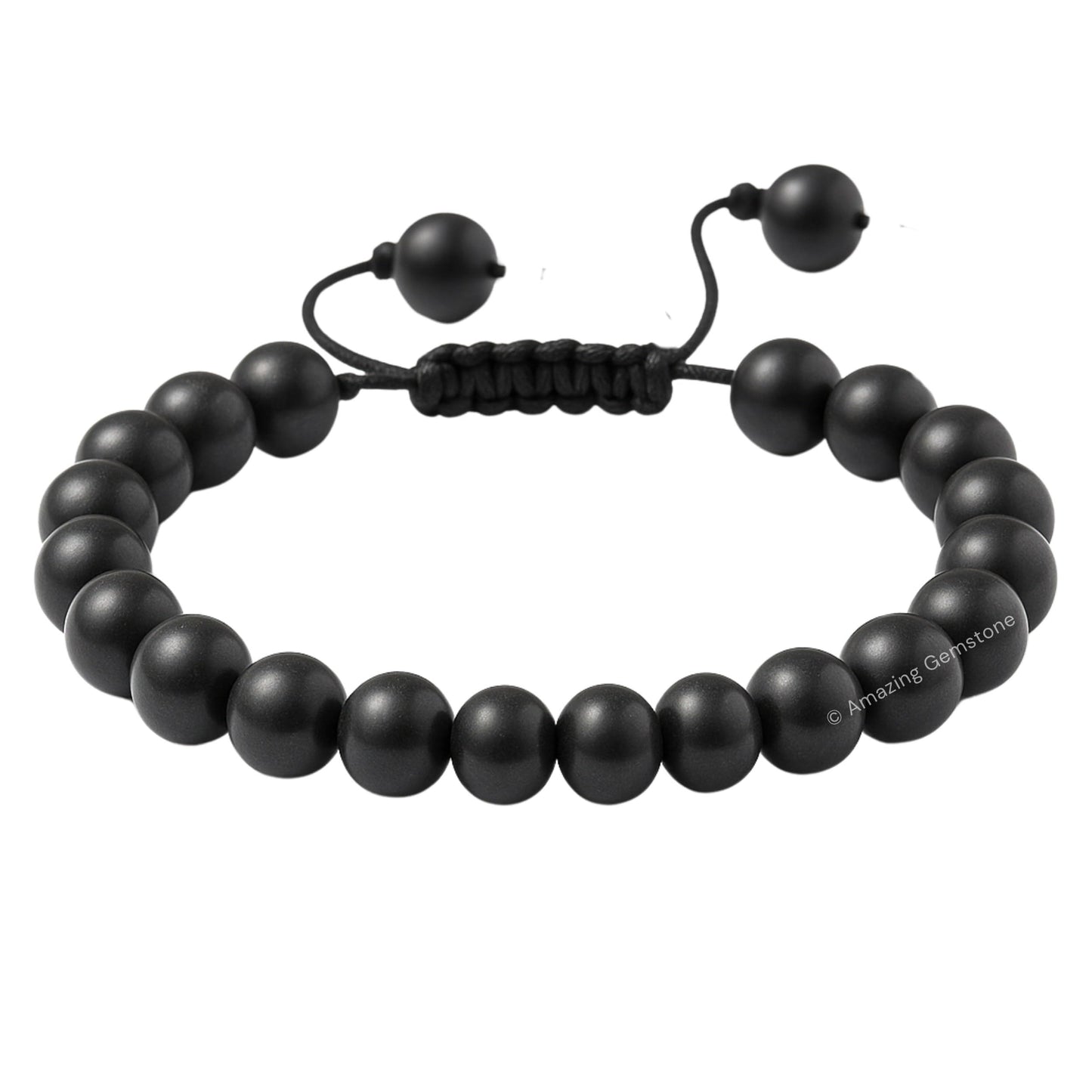 Amazing Gemstone Shungite Bracelet, Gifts For Men & Women - Protection Healing Crystal Bracelet - 8mm Gemstone Beaded Adjustable Bracelet, Pulseras Para Hombres Mujer Stocking Stuffers