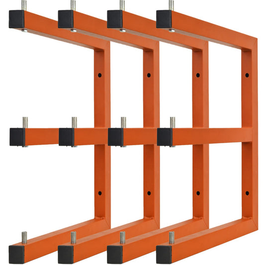 WIMART Lumber Storage Metal Rack Wall, Heavy Duty 3-Level Wall-Mounted Wood Rack Organizer for Garage Workshop and Shed (6 Pack)