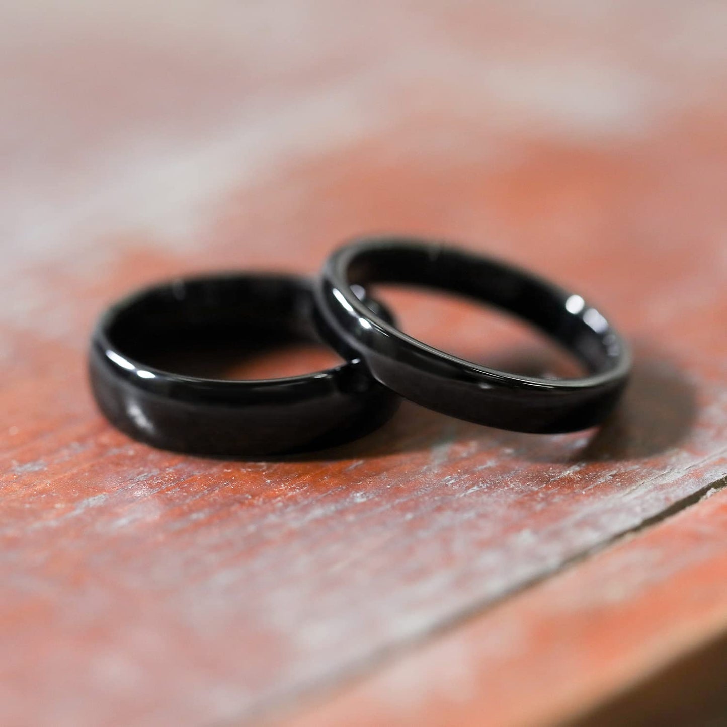 Greenpod 6mm Tungsten Carbide Rings for Men Women Dome Polished Classic Black Wedding Band Size 6.5