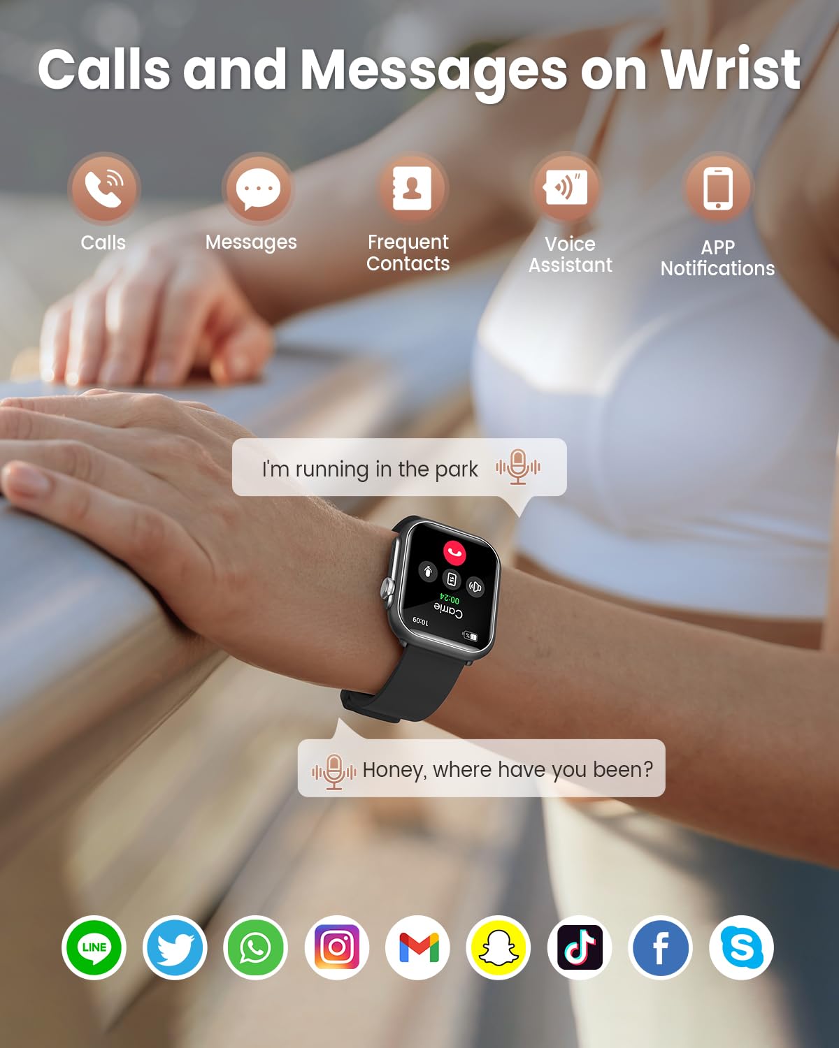 Smart Watches for Women Men, 1.83" HD Smart Watch for Android iPhone with Calls/Messages/Notifications, Sleep/Heart Rate/SpO2/Blood Pressure Monitor, 110+ Sports Modes Fitness Watch, 1000mAh Battery