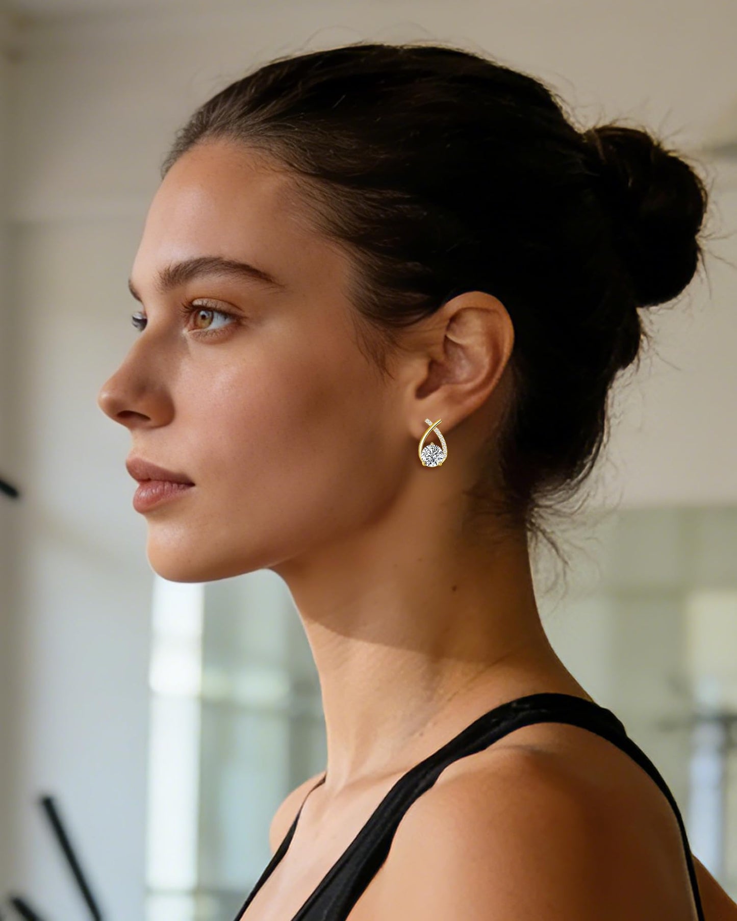 2 Pairs Lymphatic Earrings for Women Lymphatic Drainage Moissanite Hoop Earrings Lymphvity Therapy Germanium Ear-rings Silver Cubic Zirconia Moissanite Ear-rings Jewelry Gifts for Her