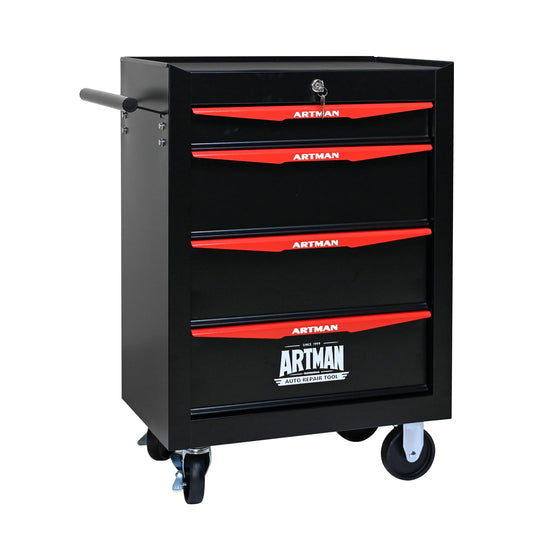 RYH 4-7 Drawers Rolling Tool Chest - 13" D x 20.9" W x 30.5" H Heavy Duty Mobile Tool Cart with Locking Wheels & Ball Bearing Drawers, Garage Tool Storage Cabinet (Black, 4 Drawers)