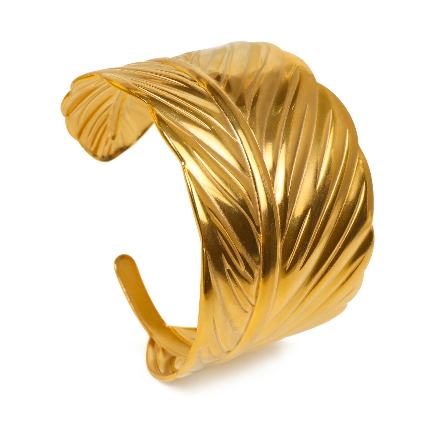 TaYolnFaSo Leaf Chunky Cuff Bracelet for Women Adjustable Large Open Wrist Bangle Cuff Bracelet Jewelry Gift for Lady Wife Girlfriend Mother Wedding Prom Party Christmas