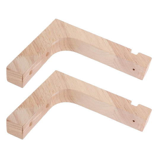 Mikikit Wooden Plant Hangers Indoor and Outdoor, 2pcs Heavy-Duty Wall Mounted Plant Hooks, Natural Wood Hanging Brackets for Flower Pots and Garden Storage