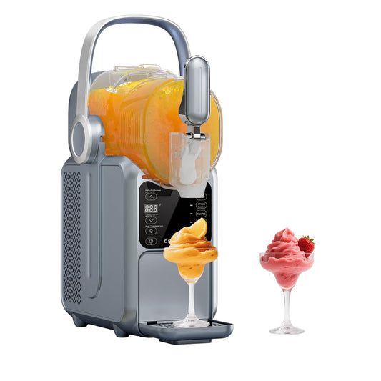 GSEICE Slushie Machine, 101oz Large Capacity Slushy Machine for Home with Portable Handle, Real-time Temp Display, 5 Preset Modes for Slushie, Margaritas, Frappés, Milkshake, and Juice