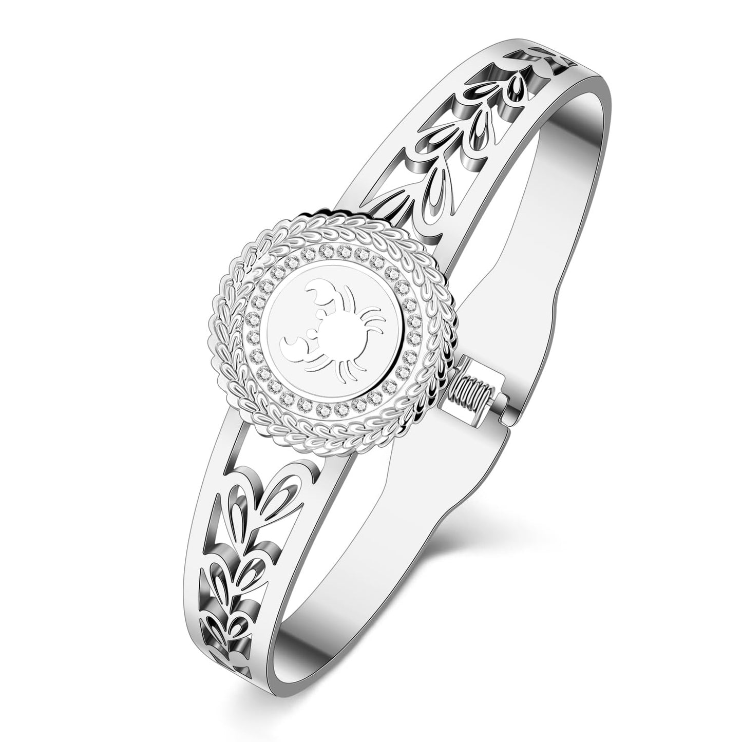 YAYAKO Stainless Steel Constellation Bracelets Bangle Zodiac Gifts for Women Birthday Gifts (Cancer)
