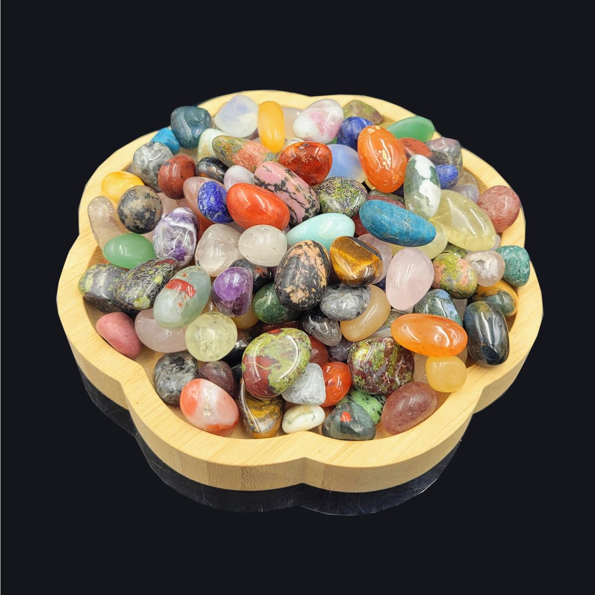 Bulk Gemstones and Crystals Set,30Kinds+ Tumbled Polished Stones Crystals for Healing, Reiki, Meditation, Crafting, Home Decorations (0.5lb)
