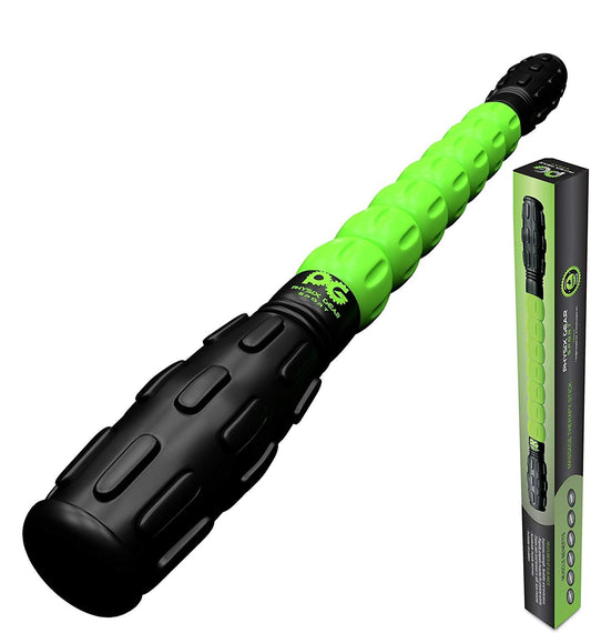 Physix Gear Roller Stick - Muscle Roller Massage Stick for Legs, The Stick Massage Roller for Deep Tissue Massaging Stick for Athletes, Physical Therapy Muscle Roller, Recovery Stick Roller, Green
