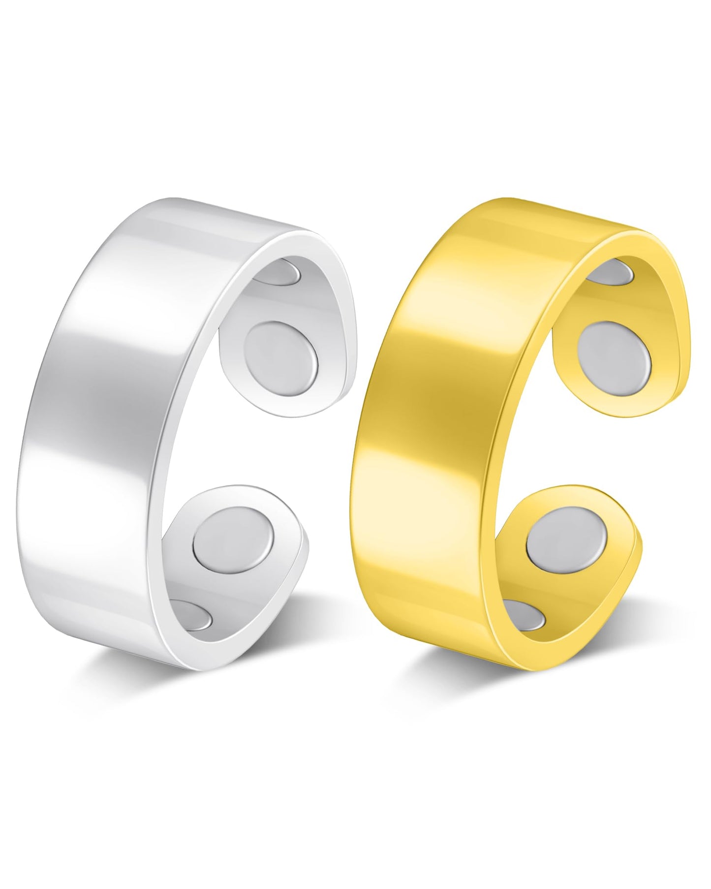 Jecanori Magnetic Rings for Women,Adjustable Stainless Steel Jewelry,Ideal Gift for Women