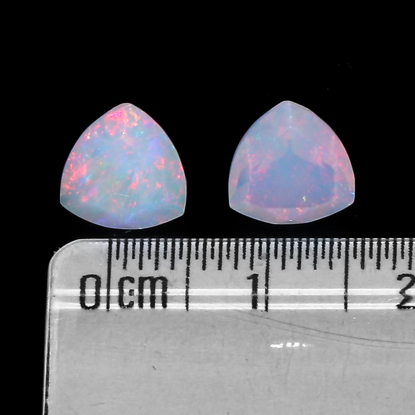 2 Pcs,8x8 MM, Yashee Natural Ethiopian Opal Crystal,Brilliant Cut, Trillion Shape, Jewelry Making Supply, Chakra Energy Healing Gemstone, Real Top Grade Crystal, Birthstone, Wholesale deal