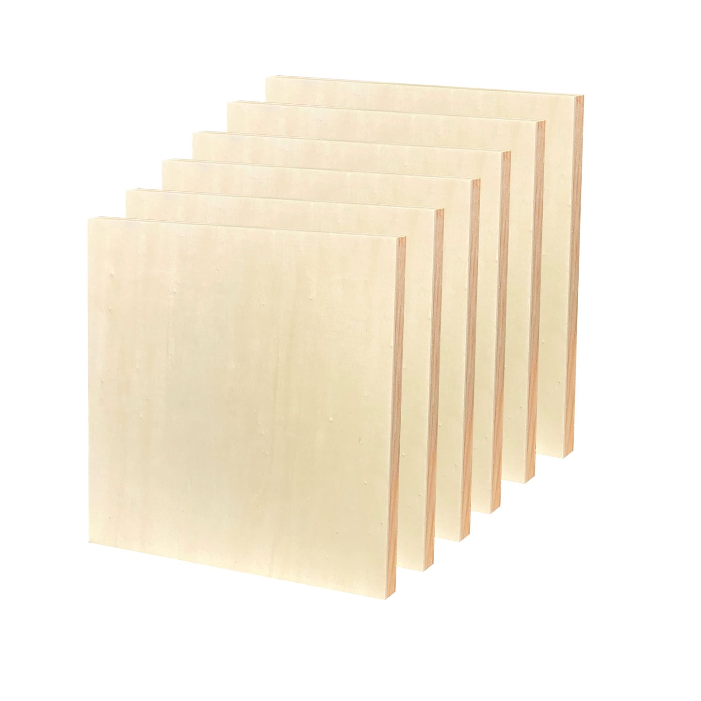Wood Art Panels 12x12 Unfinished Wooden Canvas Panels 6-Pack Wood Frame for Oil Pouring Acrylics Painting Crafts