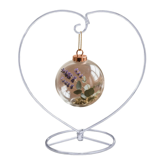 YY YEARCHY Ornament Display Stand for Hanging Glass Globe Ball, Air Plant Flower Holder (Silver, 9" x 8.8")