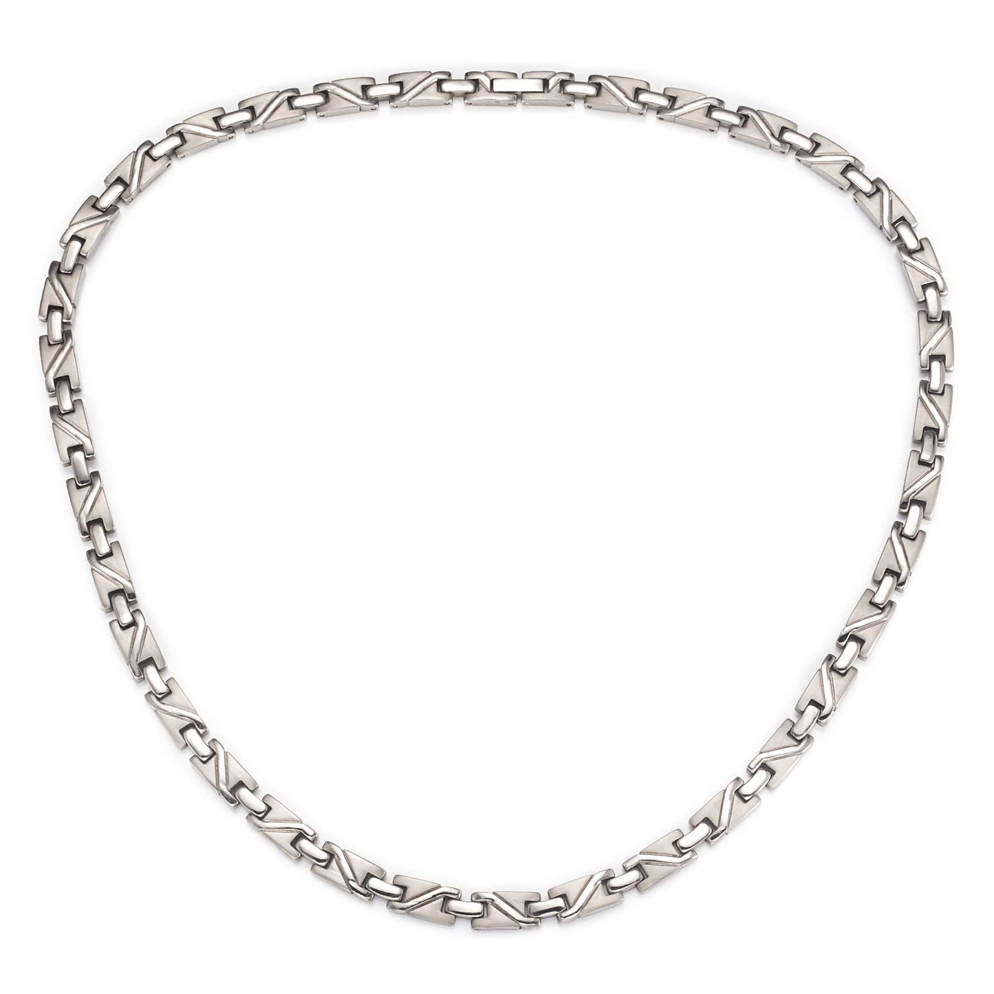 EnerMagiX Titanium Magnetic Necklace for Men and Women, Pure Titanium Silver Necklace, 3500 Gauss Magnets,Fashion Magnetic Jewelry