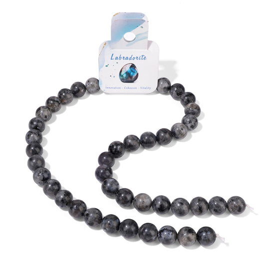 40pcs 10mm Natural Labradorite Gemstone Beads Healing Crystal Round Loose Stone Beads for Jewelry Making, Crystal Stone Beads for Bracelets Necklace Earrings Making