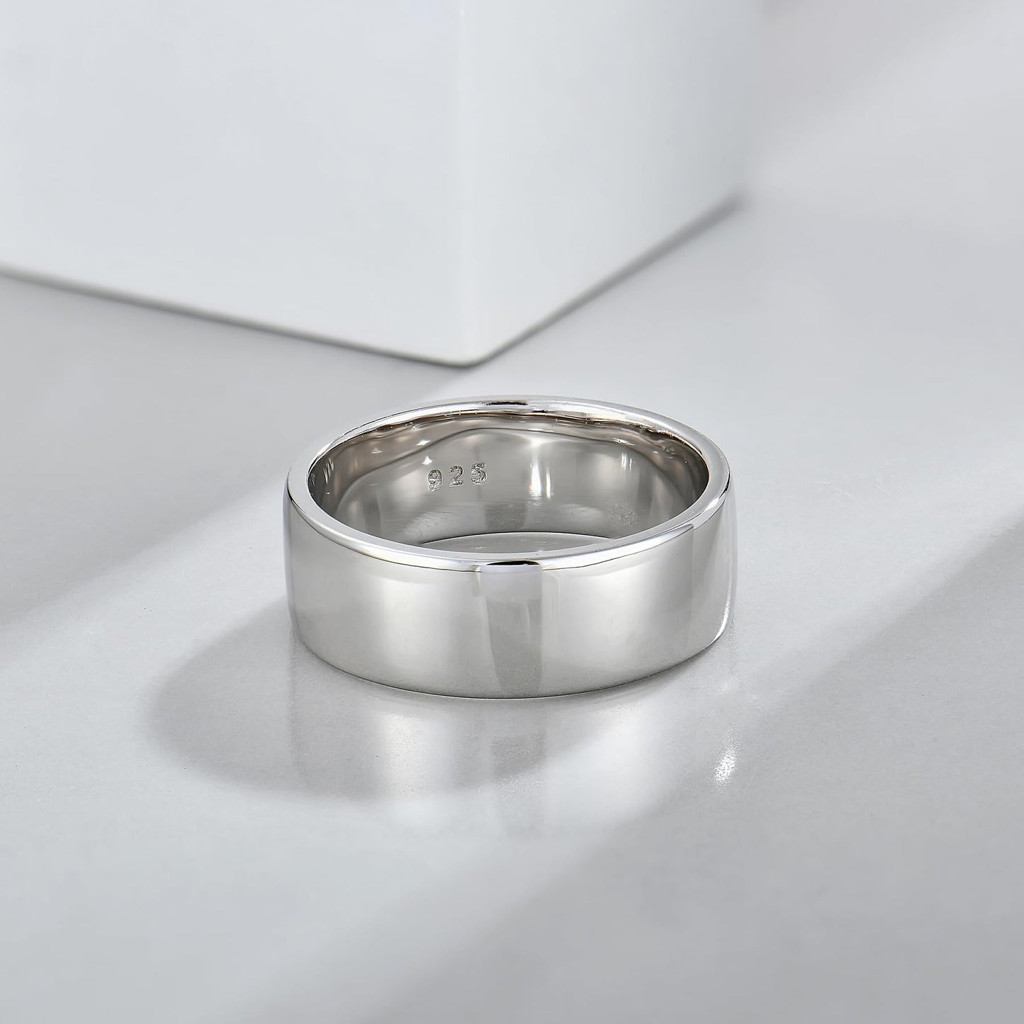 STARCHENIE Solid 925 Sterling Silver 7mm Wedding Band Ring, Comfort Fit High Polish, for Men and Women (Size 9)