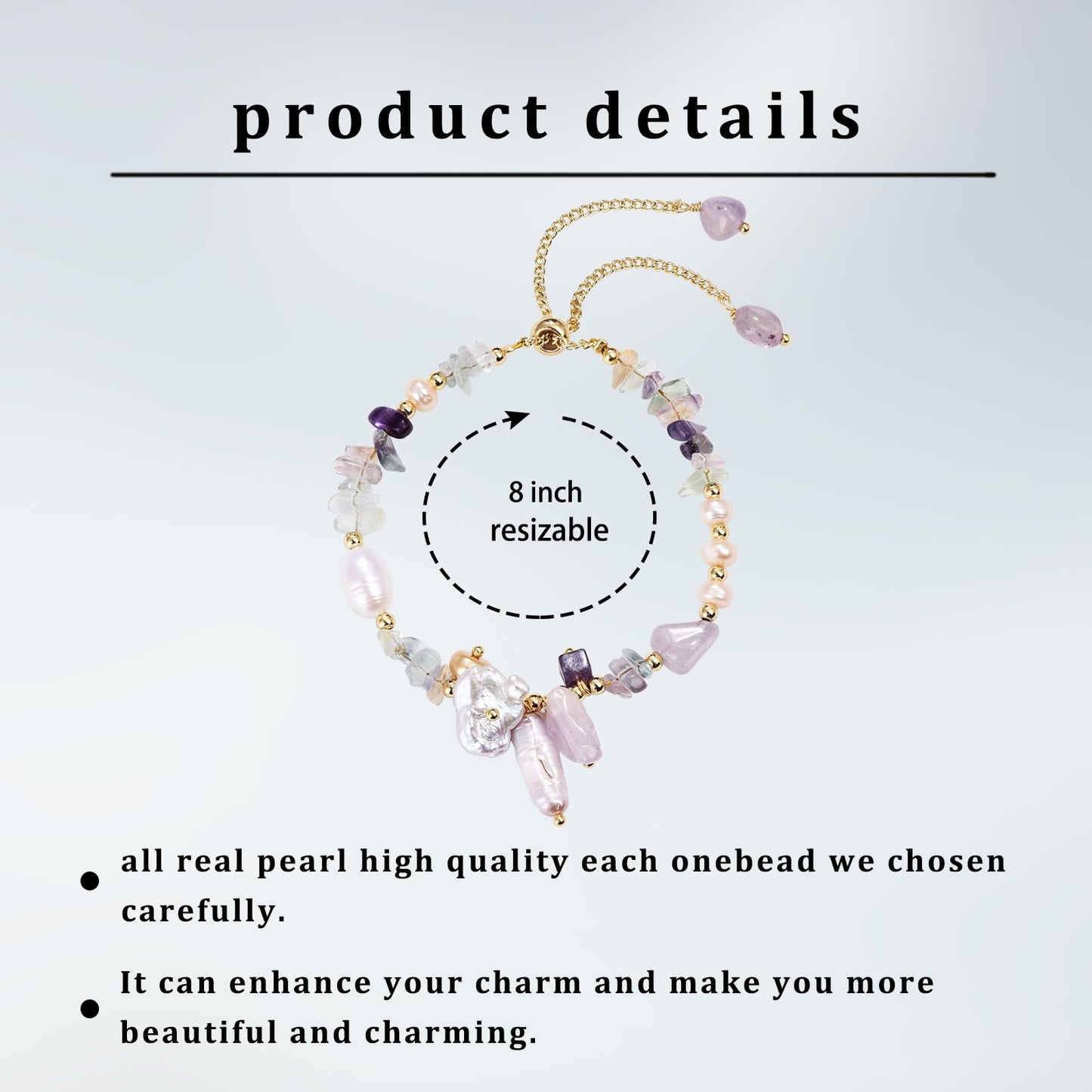 LWQQWL Baroque Pearl Bracelet for Women Natural Pearl Bracelet Healing Stone Bracelets Pearl Jewelry Gift
