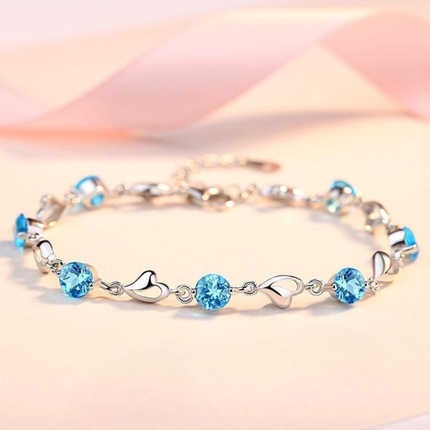 Pearl Bracelets for Women,Freshwater Pearls Crystal Bracelet Boho Bracelets Bead Bracelet Gifts (Blue)