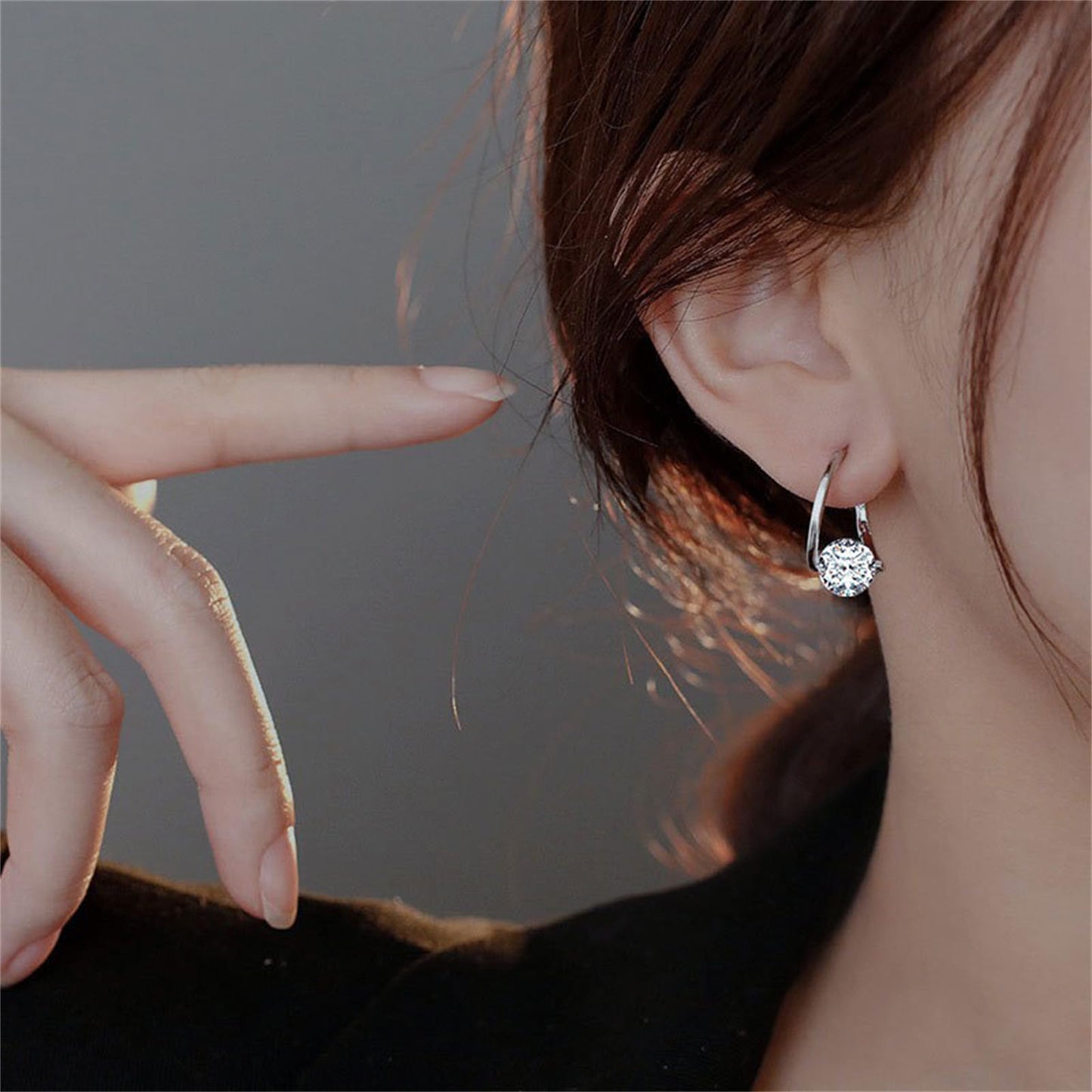 Lymphvity Germanium Crystal Ball Hoop Earrings Gold Silver Plated Unique Colorful Ball Sparkle Rhinestone CZ Lucky Round Circle Dangle Hoop Earrings for Women Minimalist Lymphatic Drainage Jewelry Gifts (Silver)
