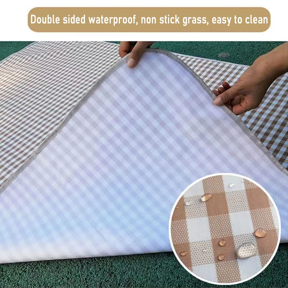 LRUUIDDE Large 80"x 60" Beach Blanket, Outdoor Picnic Blankets, Waterproof Sandproof Portable Blankets, Foldable and Lightweight for Spring Summer Camping, Beach, Park (Brown)